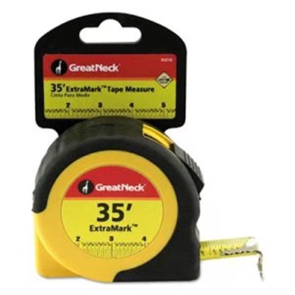 Great Neck Saw 95010 1 in. x 35 ft. ExtraMark Tape Measure; Yellow & Black, Great Neck, Mfr#: 95010